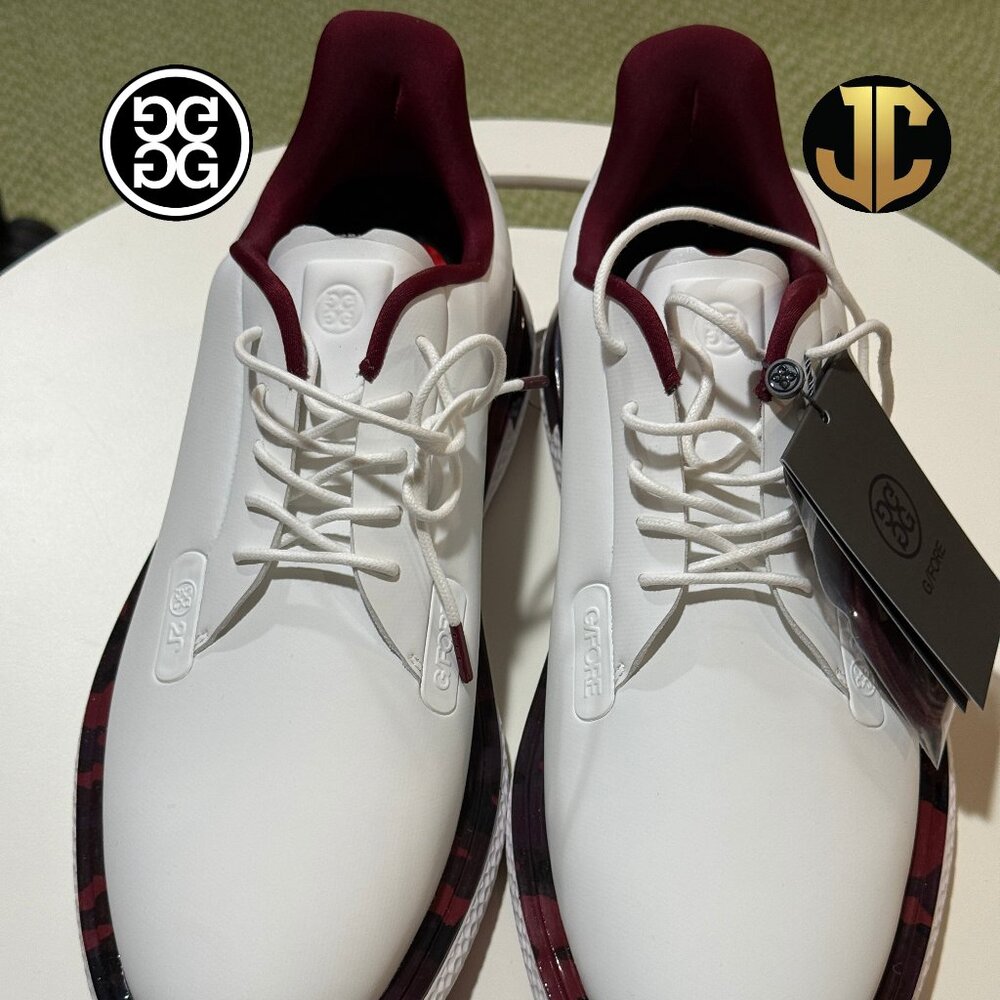 G/FORE GALLIVAN2R CAMO WELT GOLF SHOE SNOW/CABERNET Mens Sz  11